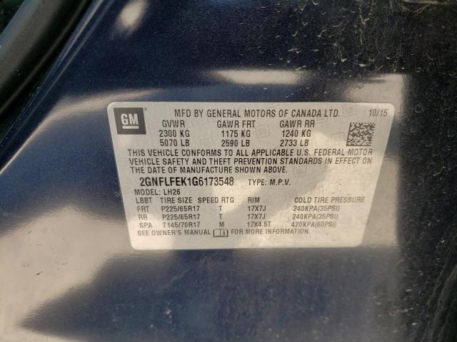 Photo 10 from auction – 2016 CHEVROLET EQUINOX LT with VIN 2GNFLFEK1G6173548
