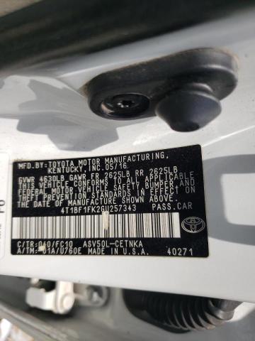 Photo 10 from auction – 2016 TOYOTA CAMRY LE with VIN 4T1BF1FK2GU257343