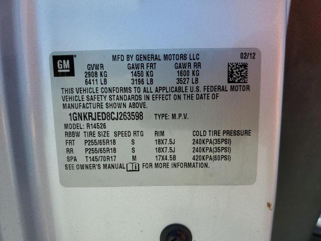 Photo 10 from auction – 2012 CHEVROLET TRAVERSE L with VIN 1GNKRJED8CJ263598