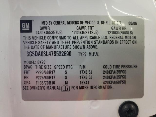 Photo 10 from auction – 2007 BUICK RENDEZVOUS with VIN 3G5DA03L47S532690