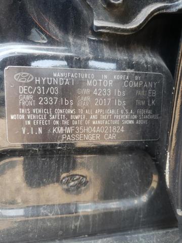 Photo 10 from auction – 2004 HYUNDAI SONATA GLS with VIN KMHWF35H04A021824