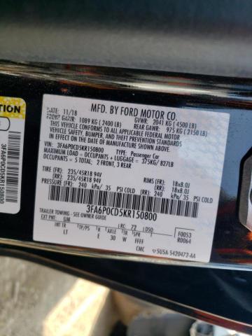 Photo 10 from auction – 2019 FORD FUSION SEL with VIN 3FA6P0CD5KR150800