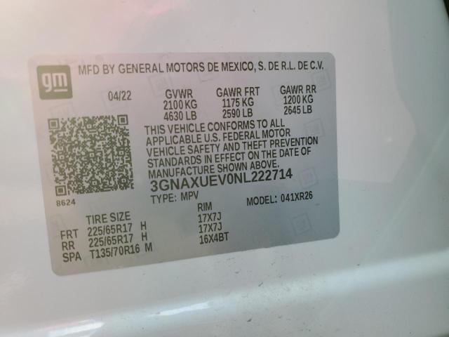 Photo 10 from auction – 2022 CHEVROLET EQUINOX LT with VIN 3GNAXUEV0NL222714