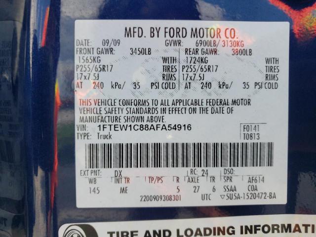 Photo 10 from auction – 2010 FORD F150 SUPER with VIN 1FTEW1C88AFA54916
