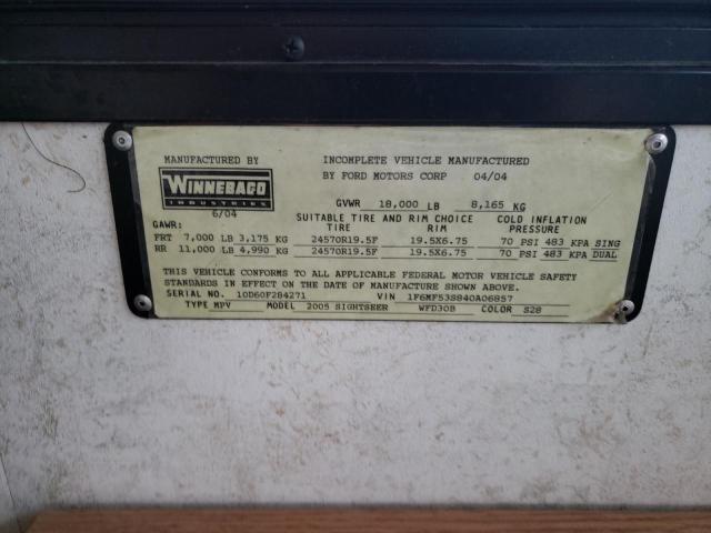 Photo 10 from auction – 2005 WINNEBAGO MOTORHOME with VIN 1F6MF53S840A06857