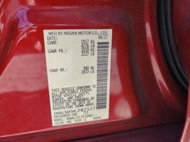 Photo 10 from auction – 2017 NISSAN ALTIMA 2.5 with VIN 1N4AL3AP5HC282127