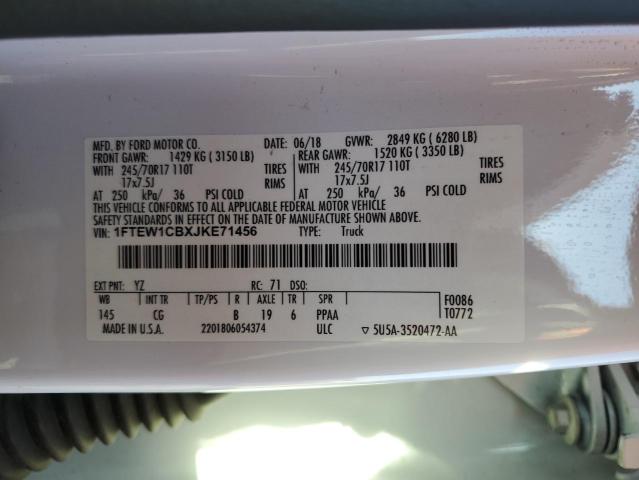 Photo 10 from auction – 2018 FORD F150 SUPER with VIN 1FTEW1CBXJKE71456