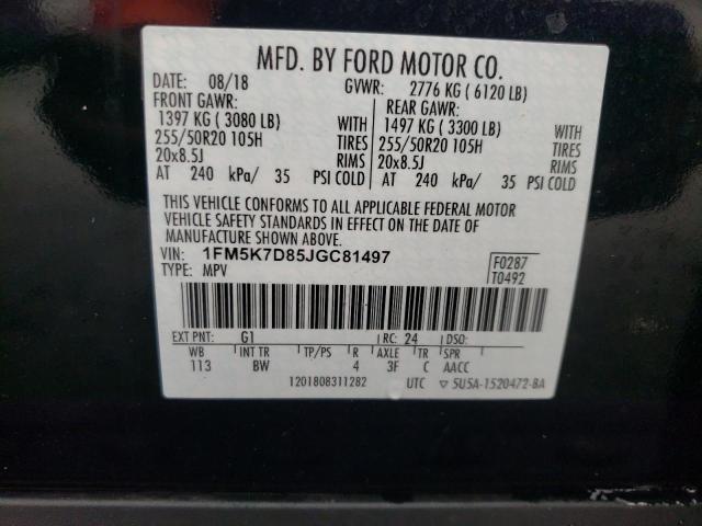 Photo 10 from auction – 2018 FORD EXPLORER X with VIN 1FM5K7D85JGC81497