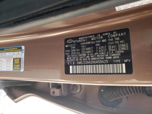 Photo 10 from auction – 2017 HYUNDAI TUCSON LIM with VIN KM8J33A42HU499429