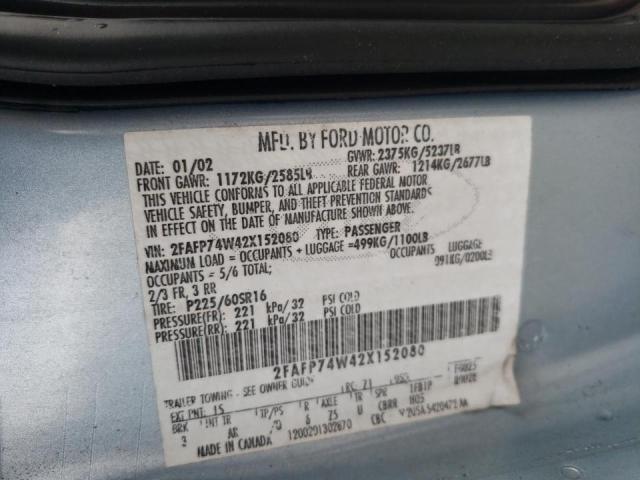 Photo 10 from auction – 2002 FORD CROWN VICT with VIN 2FAFP74W42X152080