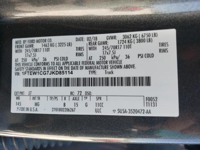 Photo 10 from auction – 2018 FORD F150 SUPER with VIN 1FTEW1CG7JKD85114