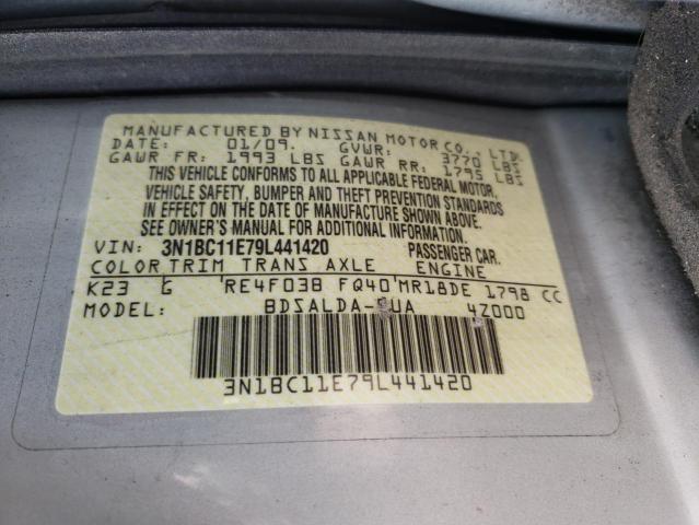 Photo 10 from auction – 2009 NISSAN VERSA S with VIN 3N1BC11E79L441420