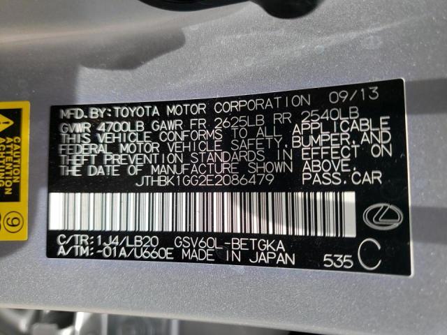 Photo 10 from auction – 2014 LEXUS ES 350 with VIN JTHBK1GG2E2086479