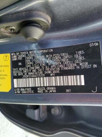 Photo 10 from auction – 2006 TOYOTA HIGHLANDER with VIN JTEDP21AX60125320