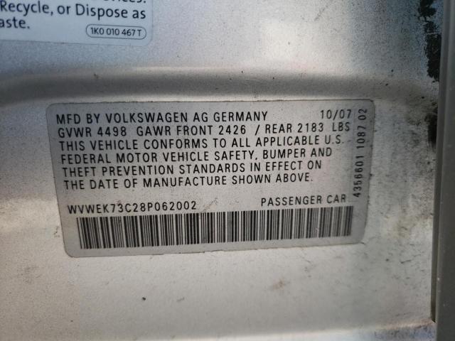 Photo 10 from auction – 2008 VOLKSWAGEN PASSAT LUX with VIN WVWEK73C28P062002