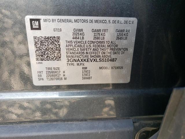 Photo 10 from auction – 2020 CHEVROLET EQUINOX LT with VIN 3GNAXKEVXLS510487