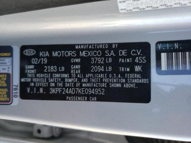 Photo 10 from auction – 2019 KIA FORTE FE with VIN 3KPF24AD7KE094952
