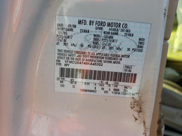 Photo 10 from auction – 2009 FORD ESCAPE LIM with VIN 1FMCU04749KA45352