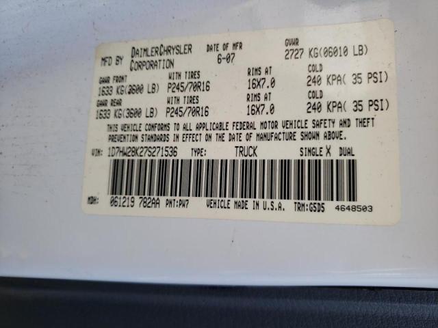 Photo 10 from auction – 2007 DODGE DAKOTA QUA with VIN 1D7HW28K27S271536