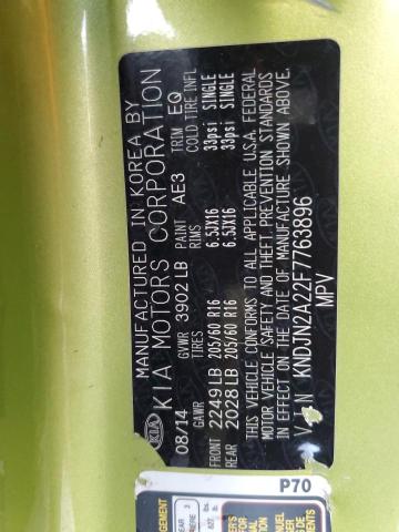 Photo 10 from auction – 2015 KIA SOUL with VIN KNDJN2A22F7763896