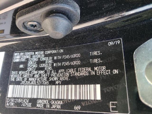 Photo 10 from auction – 2020 TOYOTA 4RUNNER SR with VIN JTEZU5JR3L5217065