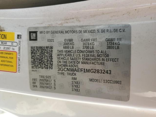 Photo 10 from auction – 2021 CHEVROLET SILVERADO with VIN 3GCNWAEF1MG283243