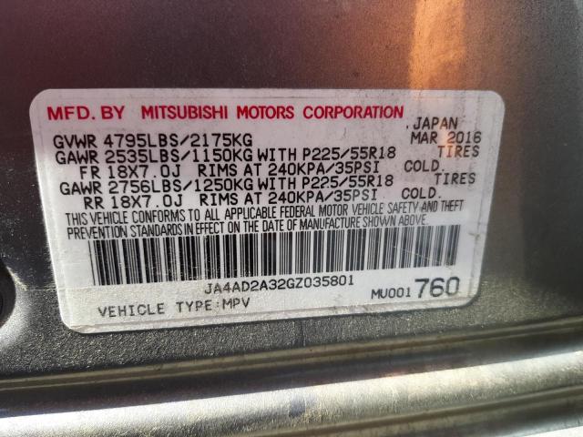 Фото 10 с аукциона – 2016 MITSUBISHI OUTLANDER с VIN JA4AD2A32GZ035801