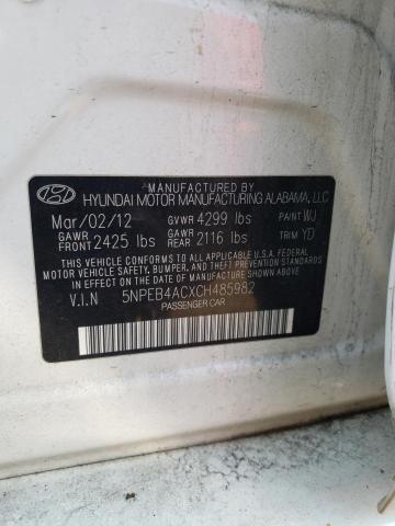 Photo 10 from auction – 2012 HYUNDAI SONATA GLS with VIN 5NPEB4ACXCH485982