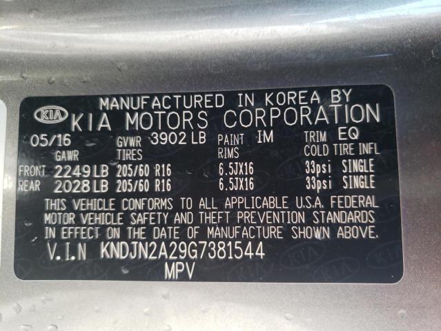 Photo 10 from auction – 2016 KIA SOUL with VIN KNDJN2A29G7381544