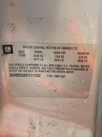 Photo 10 from auction – 2007 BUICK LACROSSE C with VIN 2G4WC552971111522