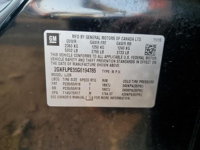 Photo 10 from auction – 2016 GMC TERRAIN SL with VIN 2GKFLPE35G6194785