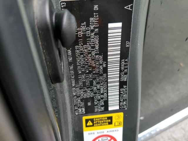 Photo 10 from auction – 2013 TOYOTA HIGHLANDER with VIN 5TDDK3EH2DS212588