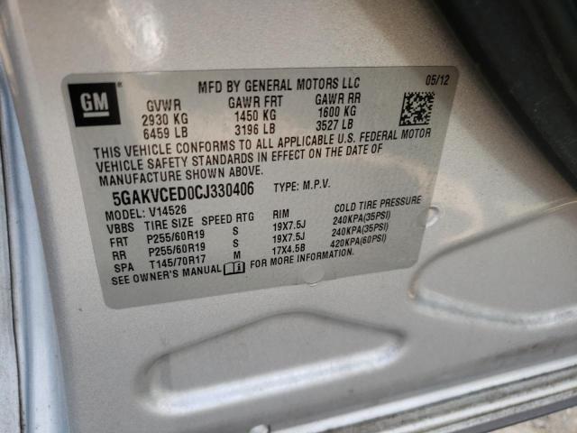Photo 10 from auction – 2012 BUICK ENCLAVE with VIN 5GAKVCED0CJ330406