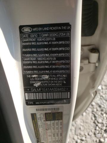 Photo 10 from auction – 2010 LAND ROVER RANGE ROVE with VIN SALMF1E41AA324452