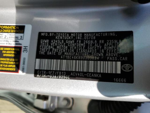 Photo 10 from auction – 2009 TOYOTA CAMRY BASE with VIN 4T1BE46K89U303894