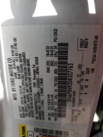 Photo 10 from auction – 2013 FORD FUSION SE with VIN 3FA6P0H92DR327763