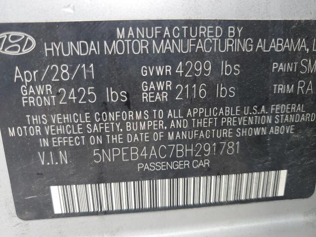 Photo 10 from auction – 2011 HYUNDAI SONATA GLS with VIN 5NPEB4AC7BH291781