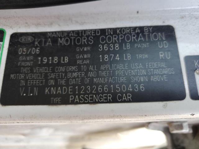 Photo 10 from auction – 2006 KIA RIO with VIN KNADE123266150436