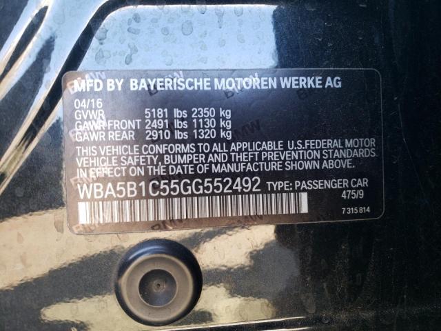 Photo 10 from auction – 2016 BMW 535 I with VIN WBA5B1C55GG552492