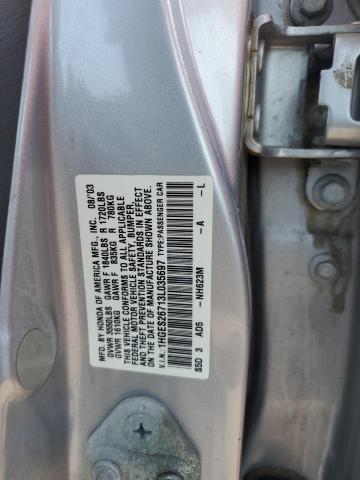 Photo 10 from auction – 2003 HONDA CIVIC EX with VIN 1HGES26713L035697
