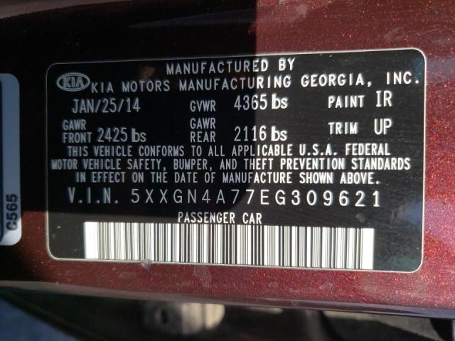 Photo 10 from auction – 2014 KIA OPTIMA EX with VIN 5XXGN4A77EG309621