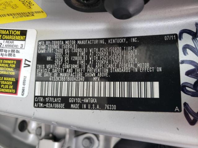 Photo 10 from auction – 2011 TOYOTA VENZA with VIN 4T3ZK3BB1BU042340