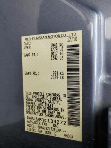 Photo 10 from auction – 2011 NISSAN ALTIMA BAS with VIN 1N4AL2AP7BC134272