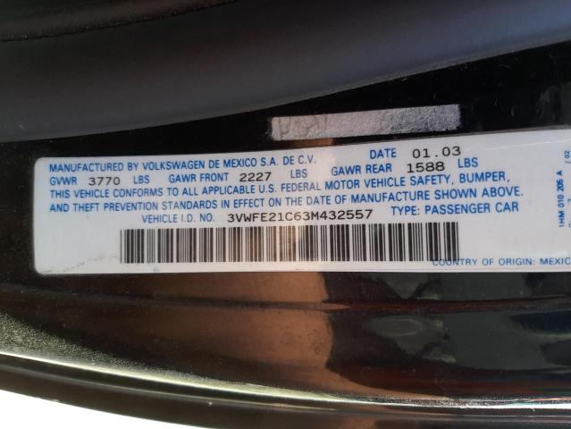 Photo 10 from auction – 2003 VOLKSWAGEN BEETLE with VIN 3VWFE21C63M432557