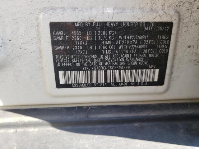 Photo 10 from auction – 2012 SUBARU OUTBACK 2. with VIN 4S4BRCKC6C3300289