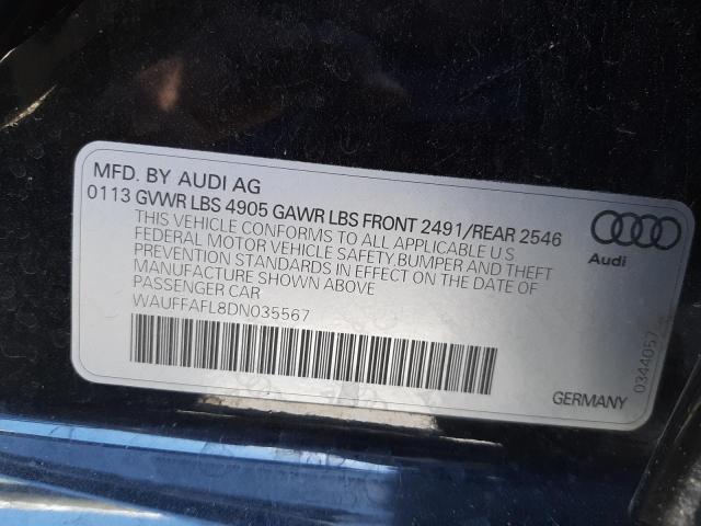 Photo 10 from auction – 2013 AUDI A4 with VIN WAUFFAFL8DN035567