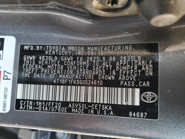 Photo 10 from auction – 2016 TOYOTA CAMRY LE with VIN 4T1BF1FK9GU524610