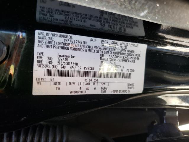 Photo 10 from auction – 2016 FORD FOCUS SE with VIN 1FADP3K2XGL292686