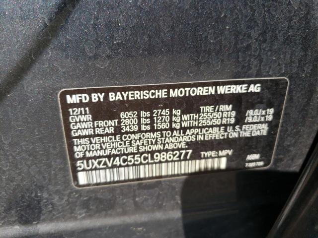 Photo 10 from auction – 2012 BMW X5 XDRIVE3 with VIN 5UXZV4C55CL986277