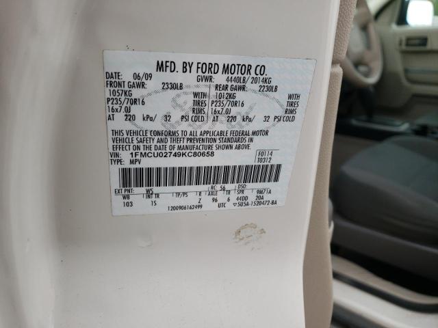 Photo 10 from auction – 2009 FORD ESCAPE XLS with VIN 1FMCU02749KC80658